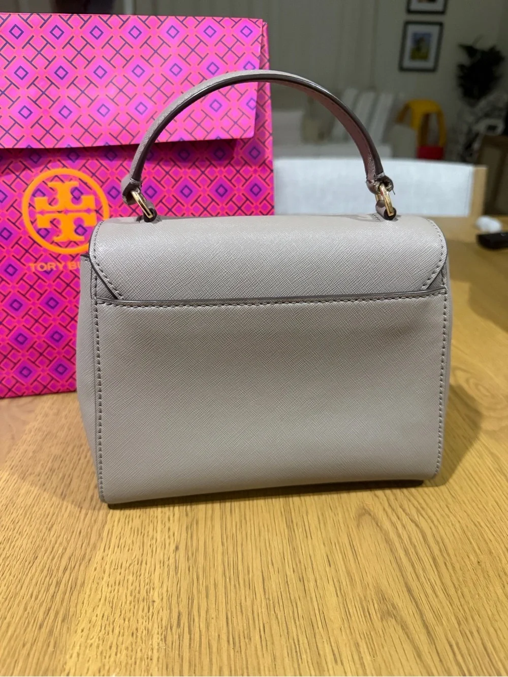 Tory Burch Leather Robinson Small Top Handle Bag